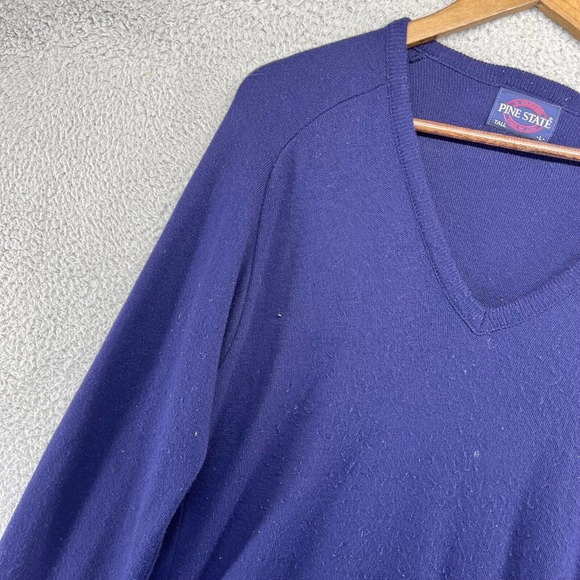 Vintage Michigan Sweater Men's large Tall Blue Embroidered Spellout Acrylic 90s - Picture 3 of 14